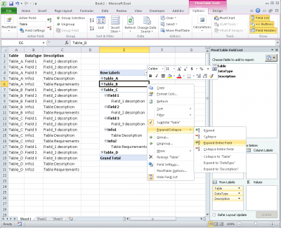 Screenshot Excel-Benutzeroberfläche